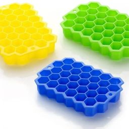 37 Grid Hexagon Shape Flexible Honeycomb Ice Tray/Dish for Freezer Multicolor Silicone Ice Cube Tray-5