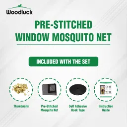 woodluck Fibre Adults Washable Fiberglass Mosquito net for window self Adhesive hook & loop tape-4x3 Feet Mosquito Net image 4