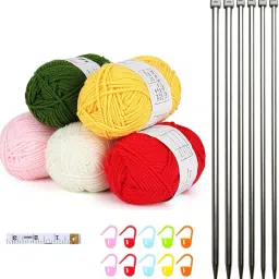Knitting Needle Set, with 5 Crochet Thread for Weaving or Knitting-12