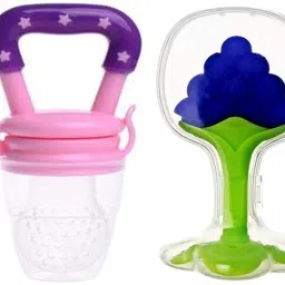 Nibbler Soother for Babies Fruit Feeder Kids Nipple Pacifier for Fruit Vegetable and Fruit Shape Silicone Teether (Set of 2) Teether-4