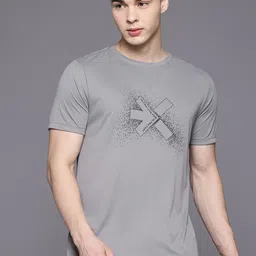 hrx by hrithik roshan Men Printed Round Neck Polyester Grey T-Shirt-picture-44