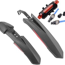Cycle Front & Rear Fender/Mudguard With Bicycle Tyre Light and Back Tail Light Full Length Front & Rear Fender-16