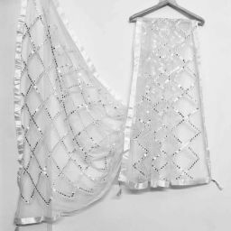 Net Embellished White Women Dupatta-picture-18