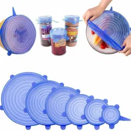 Microwave Safe Silicone Stretch Lids Flexible Covers for Utensils, Bowls S1 2.6 inch, 3.8 inch, 4.5 inch, 5.7 inch, 6.5 inch, 8.3 inch Lid Set, Pack of 6-image-22