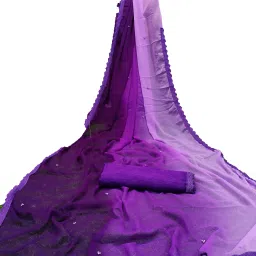 Cotton Blend, Georgette Embellished Multicolor Women Dupatta-image-38