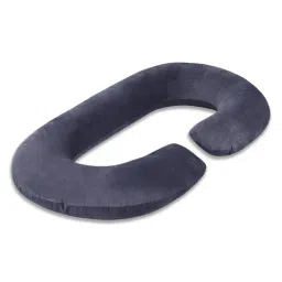 dormyo Cozy C-Shape Velvet Mircrofibre Pregnancy Pillow With Detachable Zipper Pillow In Grey Colour-picture-20