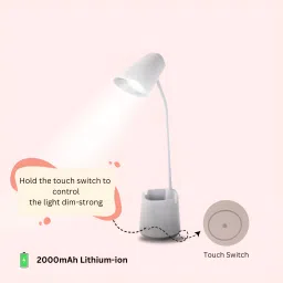 devicehub Compact Table Lamp with 3 Color Modes (White, Warm White, Warm) | Touch Switch | Study Lamp image 3