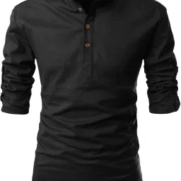 Men Solid Cotton Blend Straight Kurta-picture-19
