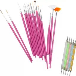 Professional 15 Nail Art Brush, 5 (2-Way) Dotting Tool Pen (P (2 Items in the set)-1