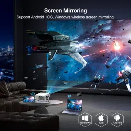 Shopexo HA109 4K Support Native Full HD Android 11 Bluetooth Wifi Free Style (5000 lm / 1 Speaker / Wireless / Remote Controller) Portable Projector image 5