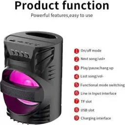 Clairbell 347_Ws-04 Thunder High Bass Power Bluetooth Speaker with Dj Lights 10 W 48 W Bluetooth Party Speaker image 4