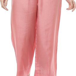 biba Women Regular Fit Pink Viscose Rayon Trousers-picture-49