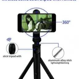 EAYS XT-02 Adjustable Live Broadcast stand, Bluetooth Selfie Stick Tripod Remote Adjustable Live Broadcast stand, with Viewing Angle 360 Degree Rotation Mount Stand, Handsfor Live/Vlogs Special Design for Streaming, , Online Classes, Streaming, Shooting Field, tablet, mobile phone, camera Single Gimbal for Mobile image 2