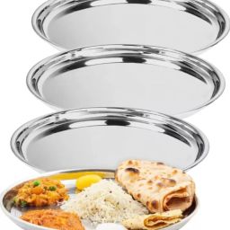 Stainless Steel Dinner Plate Set Of 4 Dinner Plate-1