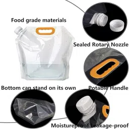 jeramvila Moiure Pof Sed Bg 1.5L Reusable Grain Storage Bags with Handle - Moisture-Proof Pack of 5 All-in-One Analog Moisture Measurer image 2