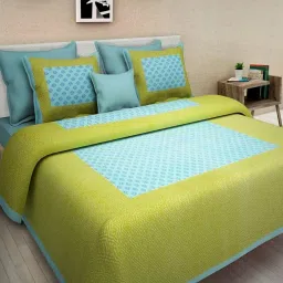 150 TC Cotton Queen Printed Fitted (Elastic) Bedsheet-image-19