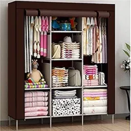 Advance 6+2 Shelve Solid design Cover Portable Collapsible Wardrobe For Storage Carbon Steel Collapsible Wardrobe-image-45