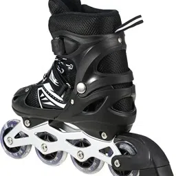 3 in 1 Convertible, Adjustable Inline Skates Professional Inline Skates (Black) In-line Skates - Size 7-9 UK-28