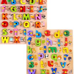 Capital/Small Letter Alphabet Board Educational Learning Puzzle withPicture&Knob-image-27