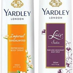 Imperial SandalWood and Lace Satin Body Spray for Women 150ML Each (Pack of 2) Deodorant Spray - For Women-image-55