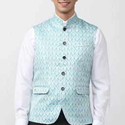 Men Printed Nehru Jacket-image-3
