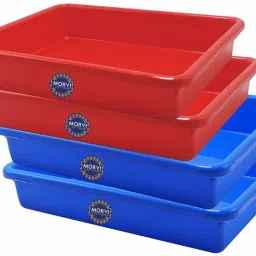 Exel Small Tray, Set of 4, Red & Blue Color, MRV01829 Tray-17