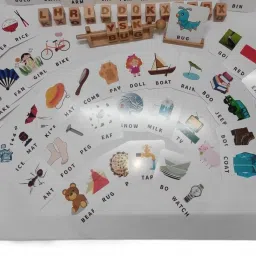 raindrops Wooden A to Z alphabets Spelling and Words Making Game Using Flash Card Images image 4