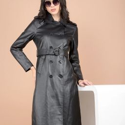 Polyester Solid Coat For Women-image-92