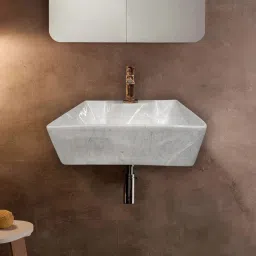 (16*12*5) Table Top & Wall Mount Wash Basin(M13) with Waste Pipe & Coupling set (16*12*5)(T)(M13) Wall Hung Basin-image-35