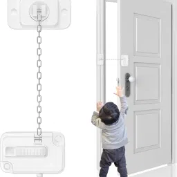 Safety Door Chain Lock No Drill Adjustable Flexible Metal Loop for Doors Windows-image-59