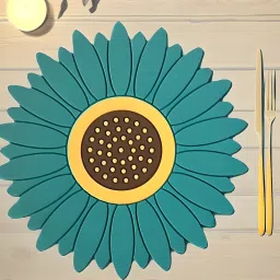 Flexible Durable Non Slip Silicone Sunflower Trivet Mats for Hot Mug and Glasses silicone Trivet-8