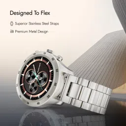 Fastrack Magnus FX2-1.32''UltraVU Display|Metal Design|SS Strap|SOS|AI Voice Assistant Smartwatch image 2