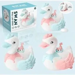 sh enterprises Swan Duck With 3 Eggs Toy with Lights & Sound Music & Walking Battery Operated image 5