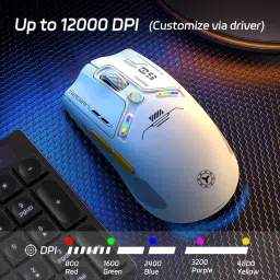 Verilux Wireless Gaming Mouse TriMode Cordless BT 6 Buttons 6 DPI 600mAh with LED Light Wireless Ergonomic Optical Gaming Mouse with Bluetooth image 2