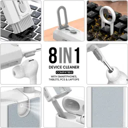 Portronics Clean M Multifunctional 8 IN 1 Cleaning Kit with Mobile Holder for Laptops, Computers, Mobiles image 2