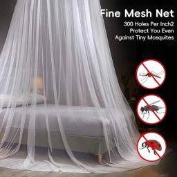 velvetone Polyester Infants Washable White Lace Mosquito Net Canopy for Double Bed Dreamy Romantic Ceiling Hanging Mosquito Net image 3