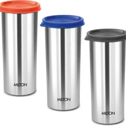 (Pack of 3) Stainless Steel Tumbler with Lid Set of 3, 530 ml Each (Lid Color May Vary) Glass Set Water/Juice Glass-image-50
