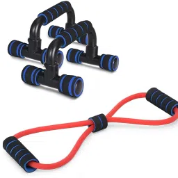 Push Up Stands for Floor Home Fitness Training Gym Workout Exercise Equipment with 8 Type Muscle Chest Expander Rope Workout Pulling Exerciser Fitness Solid Rubber Figure 8 Tube Fitness Accessory Kit Kit-image-74