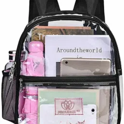 Small 15 L Backpack Clear Mini Backpack Waterproof Transparent Backpack for Work, Travel, School Bag-image-62
