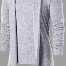 Men Full Sleeve Grey Shrug-image-60