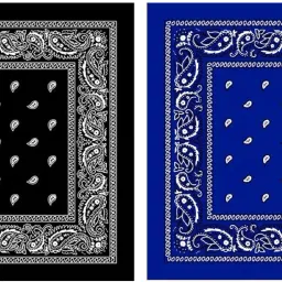 Tough Headwear Unisex Bandana For All Ages ["Black","Royal Blue"] Handkerchief-image-39