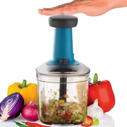 broadshoppy Manual Food Chopper with Pull String, 650ml Clear Bowl Multicolor 6 W Food Processor image 1