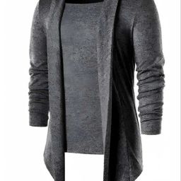 Men Kimono Style Full Sleeve Grey Shrug-image-87