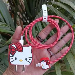 leegon iPhone 12 13 14 15 pro max 18W 20W Adapter cover & Cable Protectore HELLO KITTY Cable Protector-image-40