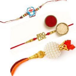 Bhaiya Bhabhi Bro Love Lumba with kids Rakhi Assorted Rakhi Set-28