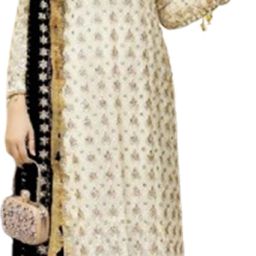 Semi Stitched Georgette Salwar Suit Material Embroidered-image-76