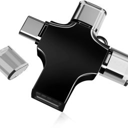 Zorbes Pendrive 64GB 4 in 1 Flash Drive with Light-ning, Micro USB, USB 64 GB Pen Drive Compatible with Laptop USB 3.0 Metal Case-image-40