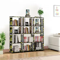 Multipurpose Collapsible Bookshelf 12 Racks Book Stand Almirah for Home & Kids Metal Open Book Shelf-10