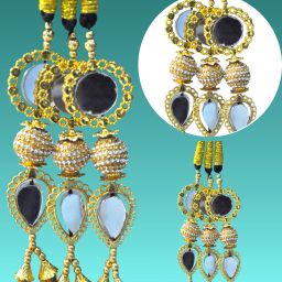 women punjabi Mirror Paranda for Braided Hairstyles Women's Ethnic Hair Jewelry Braid Extension-image-75