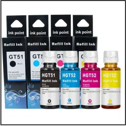 inkpoint REFILL INK FOR HP GT51,GT52 COLOR SET INK BOTTLE Black + Tri Color Combo Pack Ink Bottle-image-93